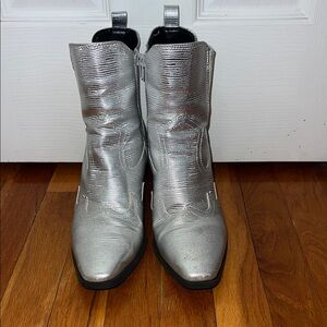 Dolce Vita Silver Ankle Boots